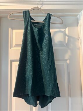MPG Women's Deep Teal Racerback Tank with Subtle Animal Print